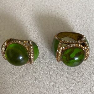 Green stone jewelry set